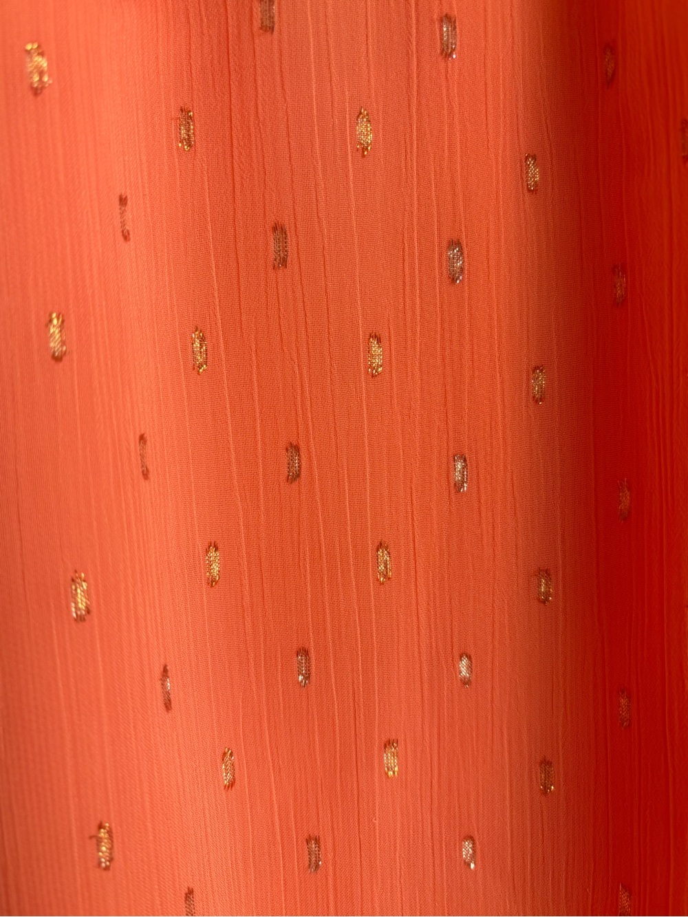 NWT Kobi Halperin Sophia Clip-Dot Blouson Dress Musk Melon Orange S - Picture 6 of 8